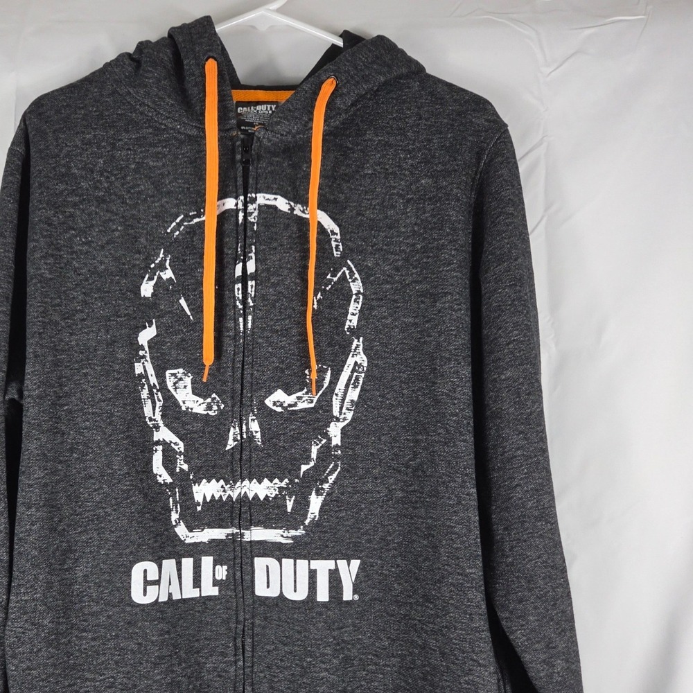Call of Duty Black Ops III Zip Hoodie Mens Large Charcoal Skull Graphic‎ Gaming